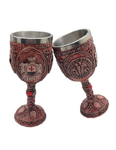 Taça Templária Vermelha em resina