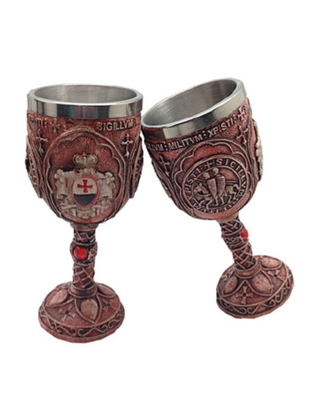 Taça Templária Vermelha em resina