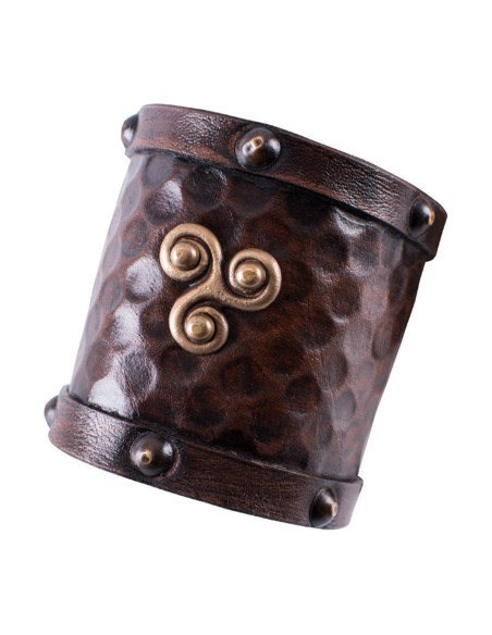 Pulseira Viking em couro com Trisquel