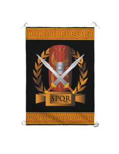 Estandarte da Legião Romana SPQR, escudo e gladius (70x100 cms.)