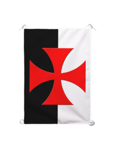 Estandarte Bicolor Cruz Templária Paté (70x100 cms.)