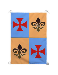 Estandarte Medieval Cruz Templária Esquartejada (70x100 cms.)