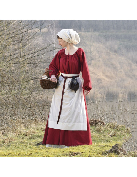 Ana vestido medieval, vinho tinto
