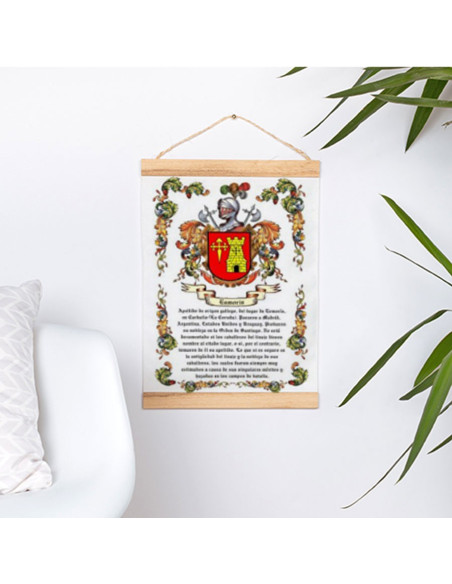 Bandeirola com moldura de madeira...