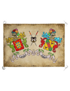 Estandarte Medieval 2 Sobrenomes Personalizados (70x100 cms.)
