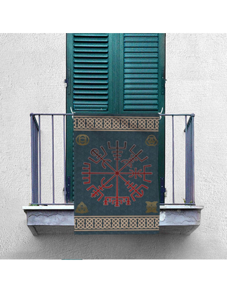 Estandarte do símbolo Vegvisir Viking...