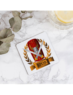 Base para copos de madeira SPQR legiões romanas, 9 cm. 2