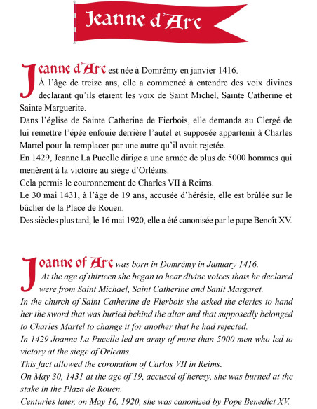 Espada decorativa Joana d'Arc, 94 cm.