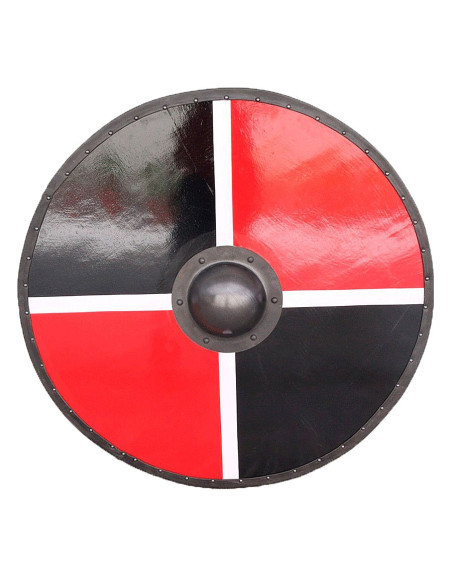 Escudo saxão de molinete de madeira e...