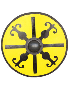 Escudo Medieval Redondo de Molinete madeira e aço