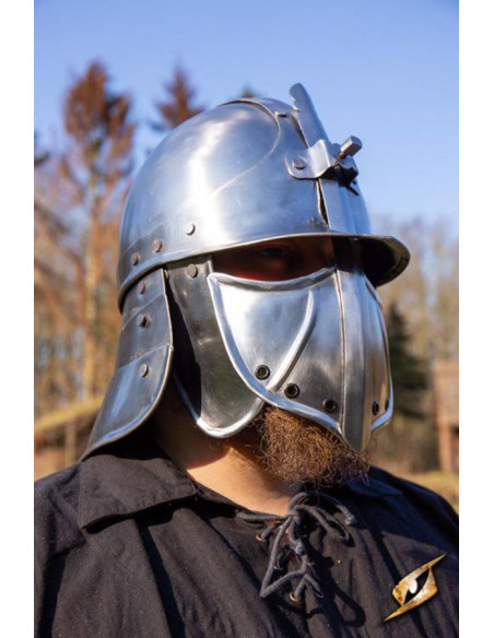 Capacete japonês CQ, aço polido