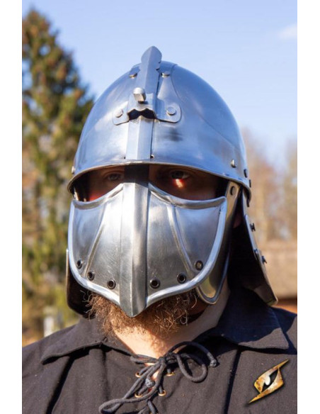 Capacete japonês CQ, aço polido