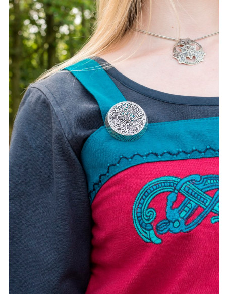 Vestido avental vermelho Viking Hilja...