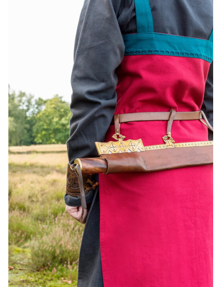 Vestido avental vermelho Viking Hilja...