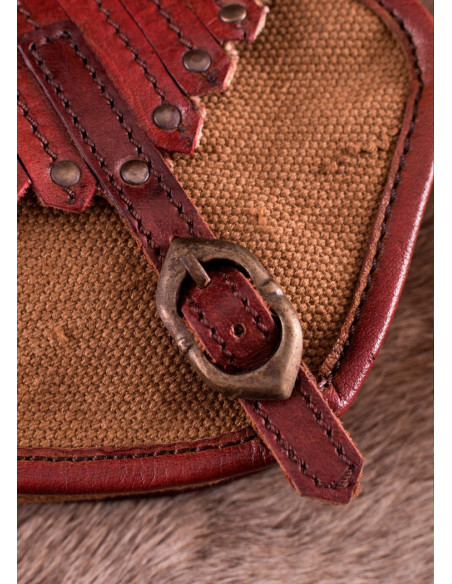 Bolsa viking em lona e couro