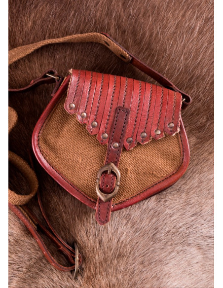 Bolsa viking em lona e couro