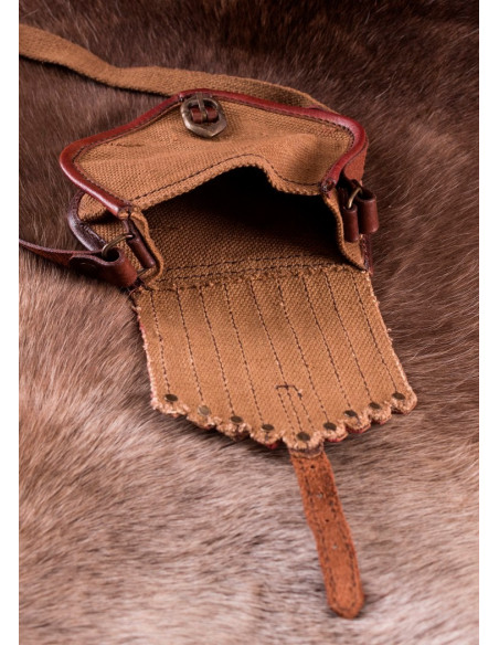 Bolsa viking em lona e couro