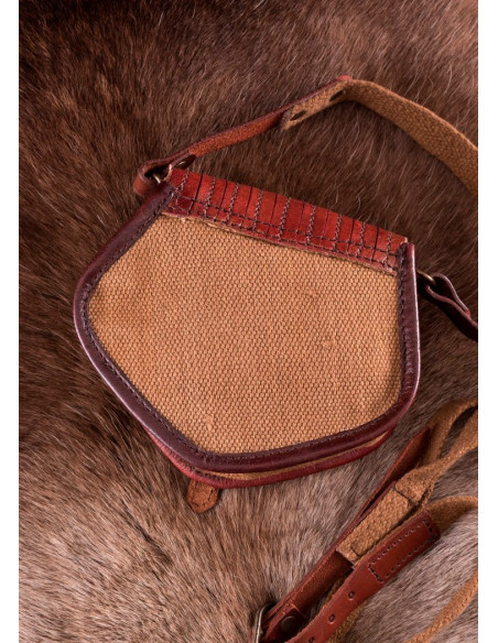 Bolsa viking em lona e couro