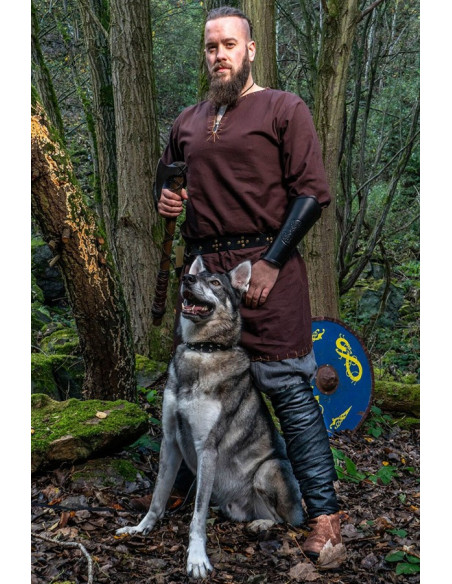Túnica viking com bordado Erwin,...