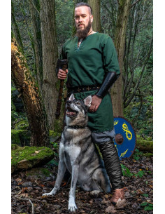 Túnica Viking com bordado Erwin, verde