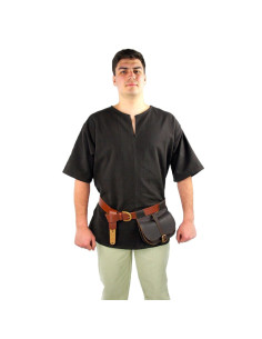 Túnica Viking manga curta Olaf, marrom