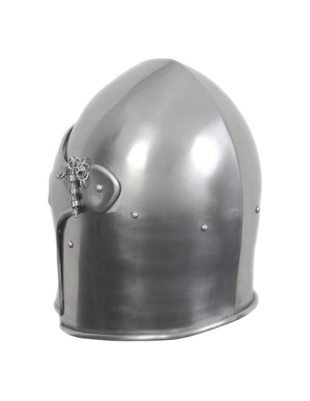 Bacinet guerreiro medieval, com viseira