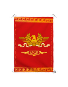 Estandarte Legião Romana SPQR, fundo vermelho (70x100 cms.)