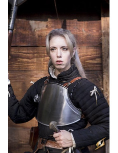 Couraça medieval de Squire, acabamento polido