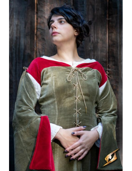 Vestido medieval Rainha Isobel, cor...