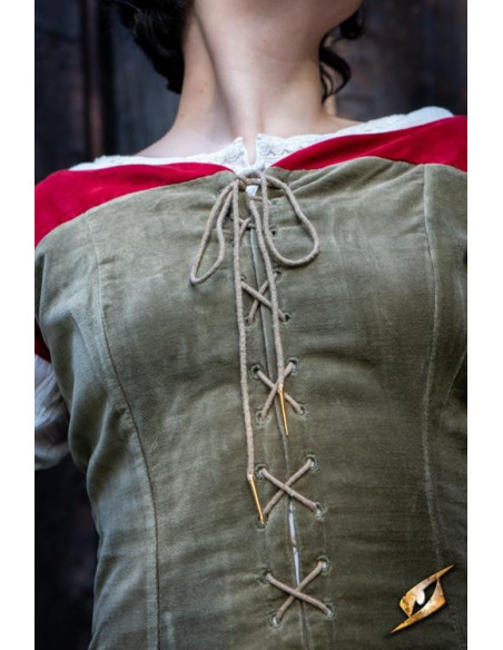 Vestido medieval Rainha Isobel, cor...