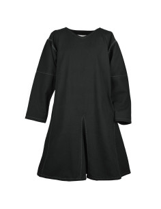 Túnica medieval de manga comprida Askur, preta