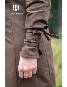 Túnica medieval para mulher Theresa, cor castanha 2