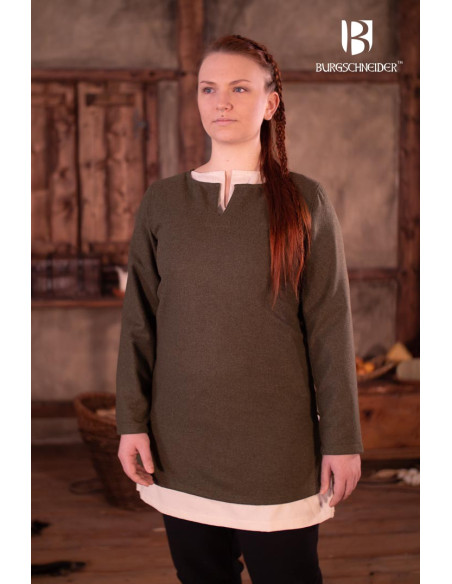 Túnica medieval curta de mulher...