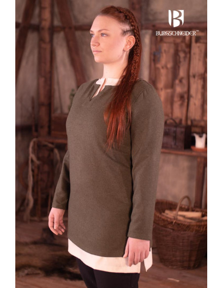 Túnica medieval curta de mulher...