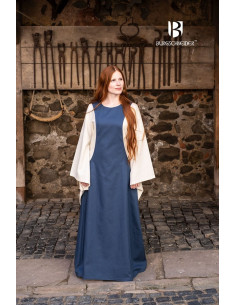 Pellote, túnica Medieval, Mulher Isabella, cor azul 2