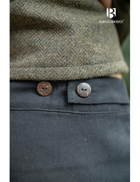 Calças medievais Kergon, algodão preto