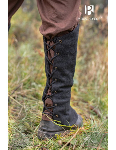 Grevas medievais em lã Seran, cor preta