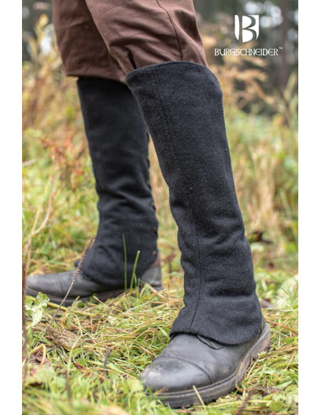 Grevas medievais em lã Seran, cor preta