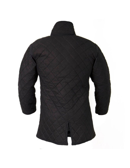 Gambeson medieval acolchoado, cor preta