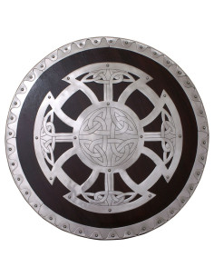 Escudo viking de madeira e aço