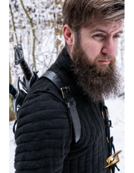 Tahalí duplo para costas em preto