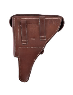 Bandoleira para pistola alemã WWII P08, couro marrom 2