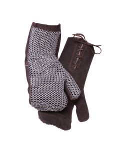 Protetores de mão de couro acolchoados com malha