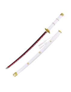 Katana decorativa Quando o Zoro de One Piece, alça branca