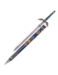 Espada Legend of Zelda com cabo e capa forradas em polipele azul