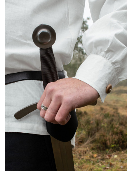 Camisa medieval branca com botão Gotz