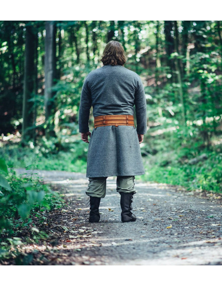 Túnica Viking aberta em lã modelo...