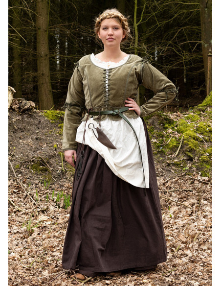 Jaqueta medieval Griselda em camurça,...