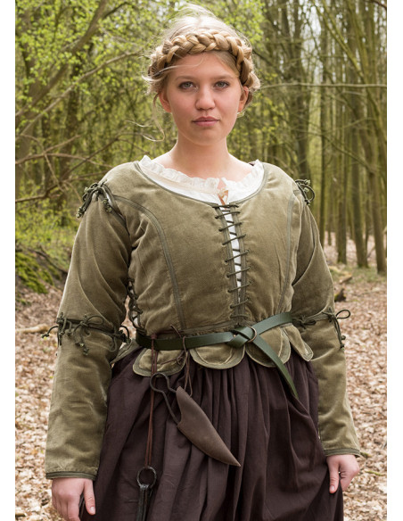 Jaqueta medieval Griselda em camurça,...