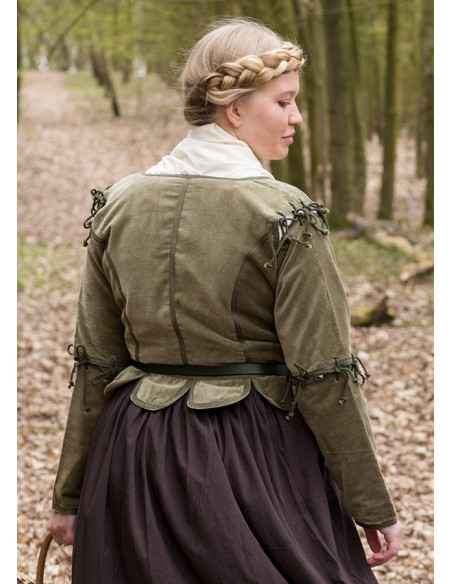 Jaqueta medieval Griselda em camurça,...